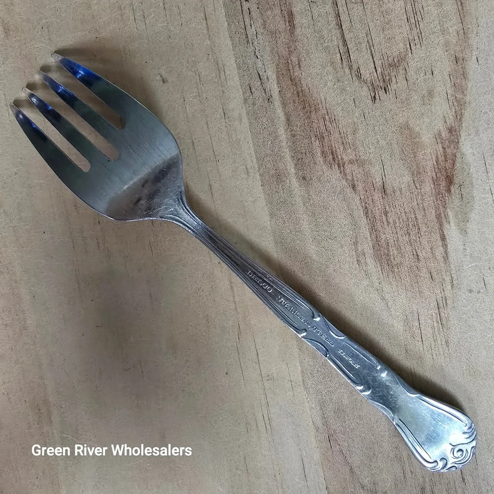 York by‎ Delco Stainless Steel Fork Japan Scroll Pattern Vintage Flatware 7.25in